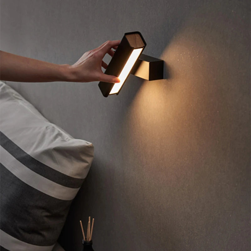 Nordic FlexGlow – Minimalist Rotating LED Wall Lamp