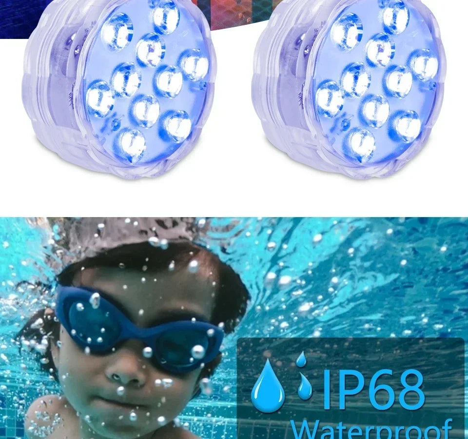 LUMISNAP 10-LED RGB Onderwaterlampen met Magnetische Bevestiging - buitenverlichting - afmetingen