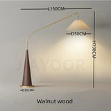 LumiArc β Luxury Wooden Arc Floor Lamp with Fabric Shade