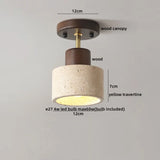 LumiSabi Travertine Natural Stone LED Ceiling Lamp – Modern Wabi-Sabi Lamp