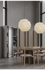 Wabi Sabi Silk Pendant Lamp – Japanese Minimalist Round Ceiling Lamp