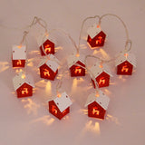 NordiHaus Wooden Christmas House LED String Light