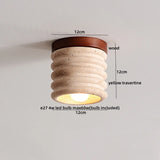 LumiSabi Travertine Natural Stone LED Ceiling Lamp – Modern Wabi-Sabi Lamp
