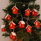 NordiHaus Wooden Christmas House LED String Light