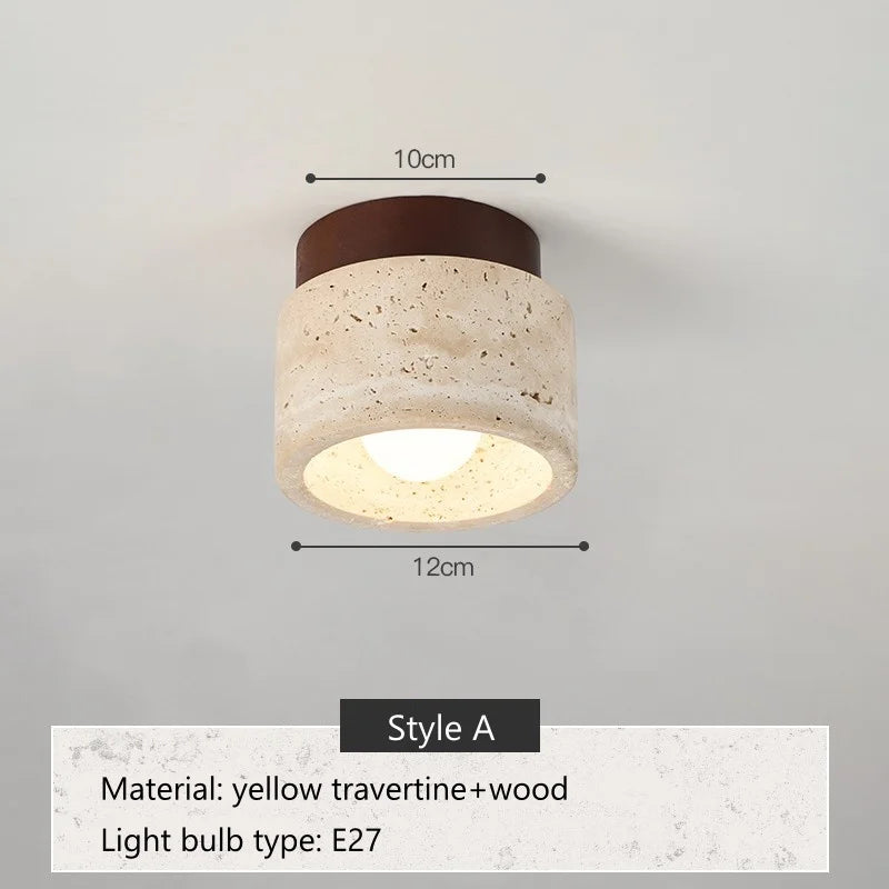 Wabi Sabi Travertine Ceiling Lamp