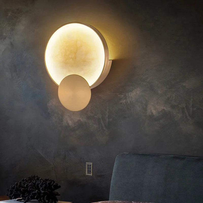 Round Marble Wall Lamp - wandlampen - sfeerbeeld