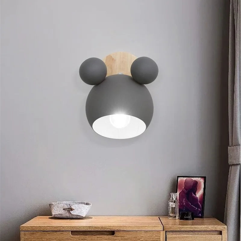 Nordic Mickey Wandlamp – Designlamp voor Slaapkamer, Hal & Kinderkamer - wandlamp & tafellamp