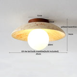 LumiSabi Travertine Natural Stone LED Ceiling Lamp – Modern Wabi-Sabi Lamp