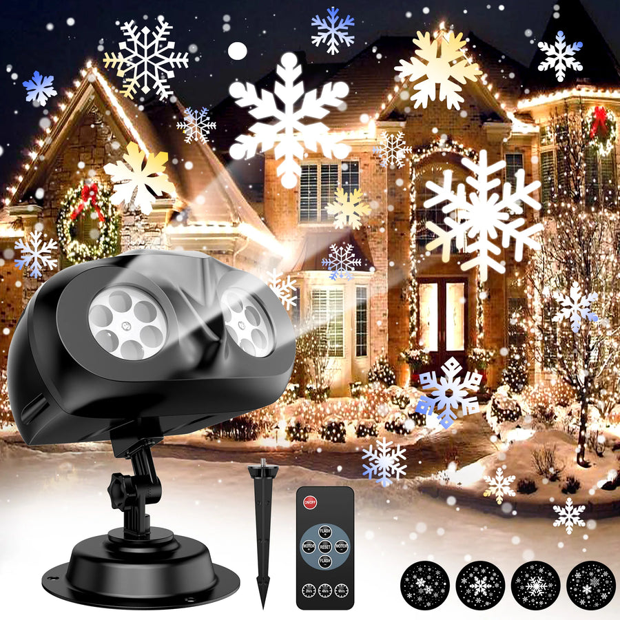 SNOWGLOW – LED Christmas Snowfall Projector with Double Head