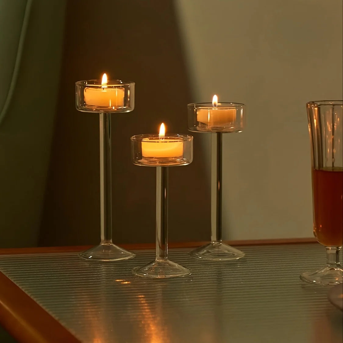 LumaVase Glazen Kandelaar Set - tafellampen