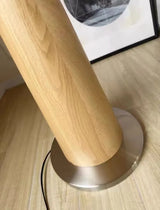 LumiArc β Luxury Wooden Arc Floor Lamp with Fabric Shade