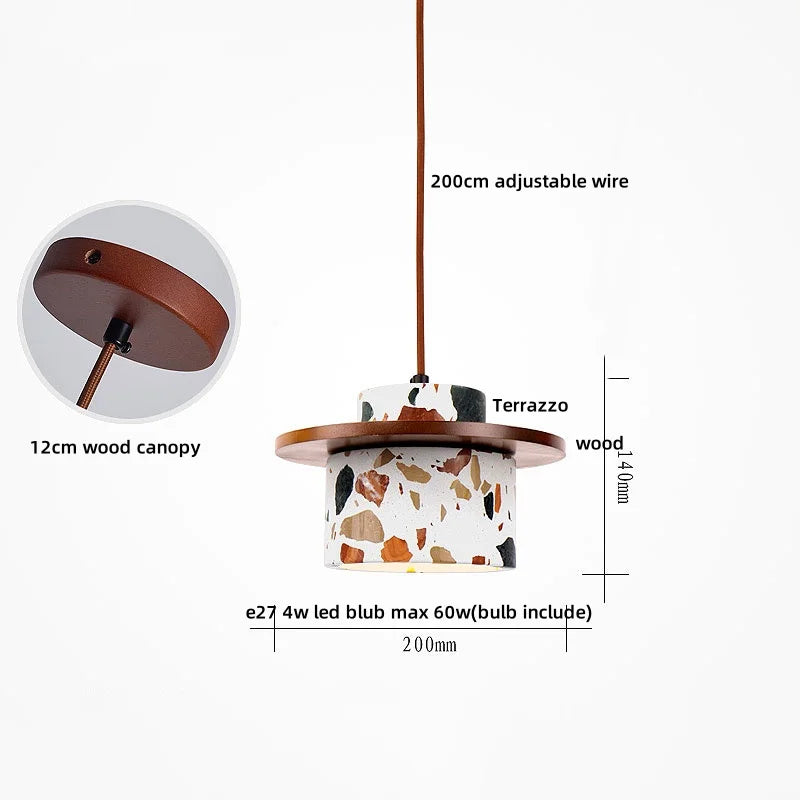 TerraLume LED Pendant Lamp – Modern Terrazzo & Copper Design Lamp