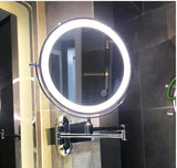 Black Rechargeable LED Magnifying Mirror for Makeup and Bathroom