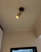 LumiSabi Travertine Natural Stone LED Ceiling Lamp – Modern Wabi-Sabi Lamp