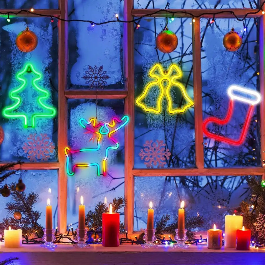 Magical Christmas Neon Light – Reindeer, Christmas Stocking & Tree – LED