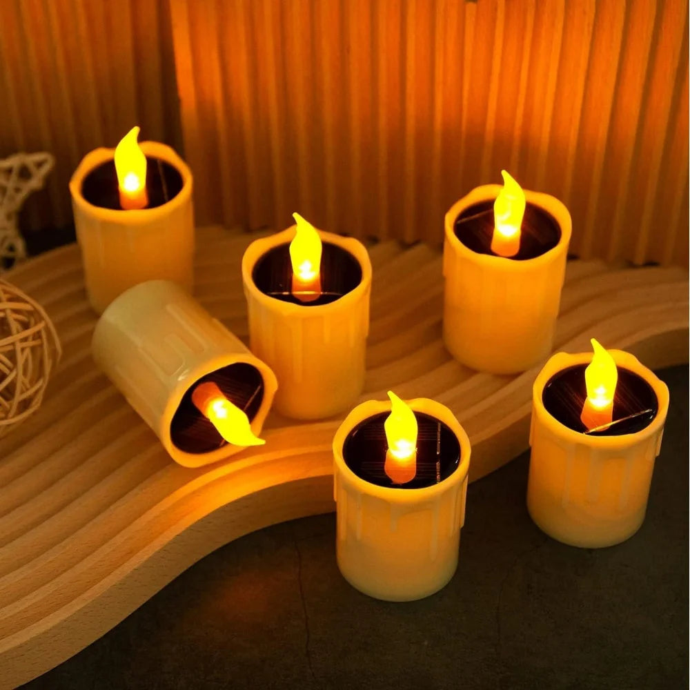 SOLAGLOW 6-Delige Solar LED Theelichtjes - tafellampen