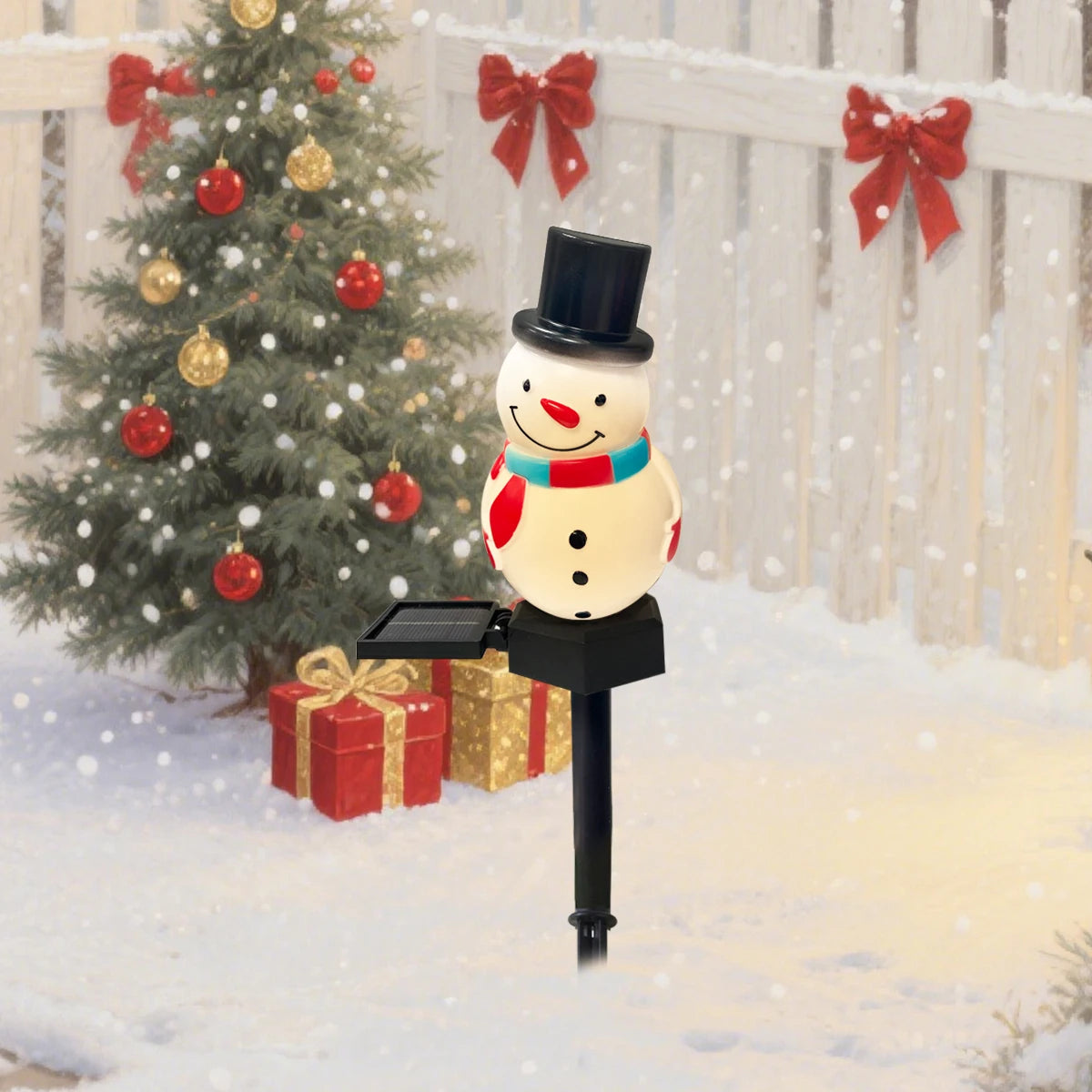 SnowGlow Christmas Snowman Solar LED Path Lighting