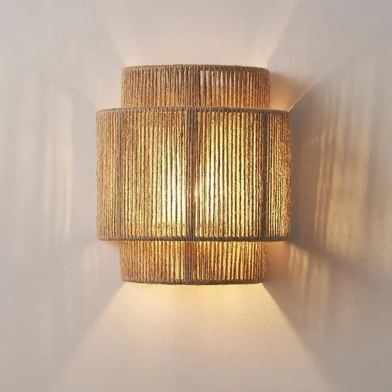 MORI GLOW Handmade Hemp Rope Wall Lamp