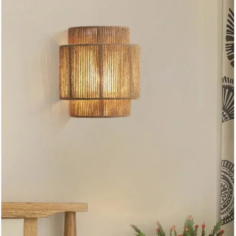 MORI GLOW Handgemaakte Hennep Touw Wandlamp - wandlamp