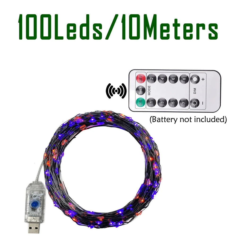 GLOWSPELL โ Halloween LED Mood Lighting 100/200 LEDs with Black Wire