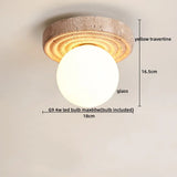 LumiSabi Travertine Natural Stone LED Ceiling Lamp – Modern Wabi-Sabi Lamp