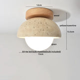 LumiSabi Travertine Natural Stone LED Ceiling Lamp – Modern Wabi-Sabi Lamp