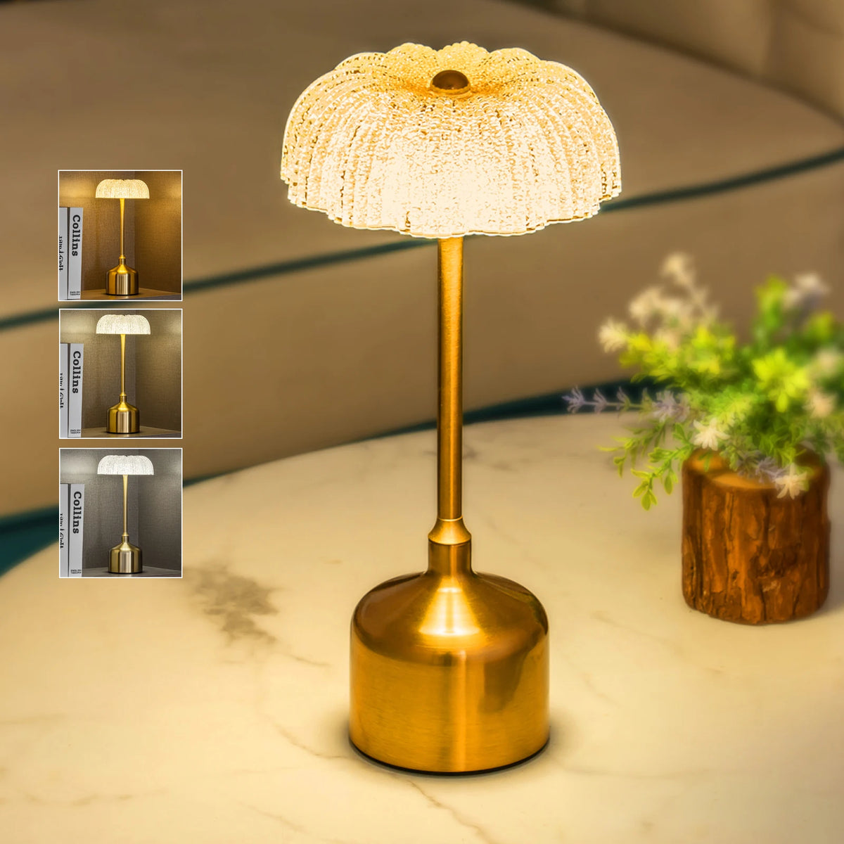 LumiVintage 3000 – Retro LED Tafellamp met Touchbediening en 3000mAh Oplaadbare Batterij - tafellampen