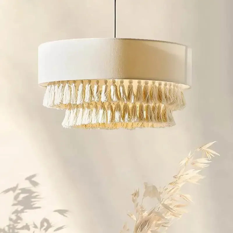 SabiGlow – Bohemian Wabi Sabi Fabric Pendant Lamp