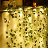 SolarLeaf Mood Lighting – Solar Lamp String with Artificial Flowers & Leaves