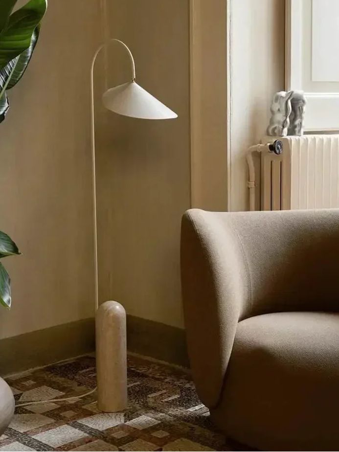 Nordic Arum | Minimalistische Design Vloerlamp met Marmeren Basis - vloerlampen