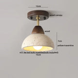 LumiSabi Travertine Natural Stone LED Ceiling Lamp – Modern Wabi-Sabi Lamp