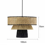 ZENLUMI Japanese Wicker Pendant Lamp