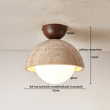 LumiSabi Travertine Natural Stone LED Ceiling Lamp – Modern Wabi-Sabi Lamp