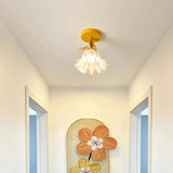Simple Tiffany Ceiling Lamp With Mini Flowers
