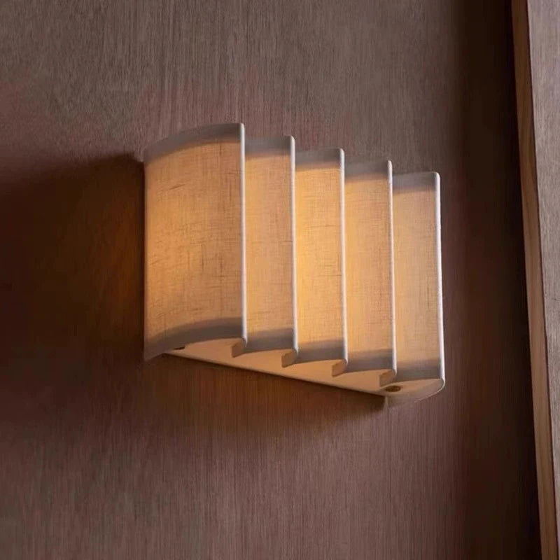 ZenAura Wabi-Sabi Stoffen Wandlamp – Japanse Minimalistische Retro Wandverlichting - wandlamp