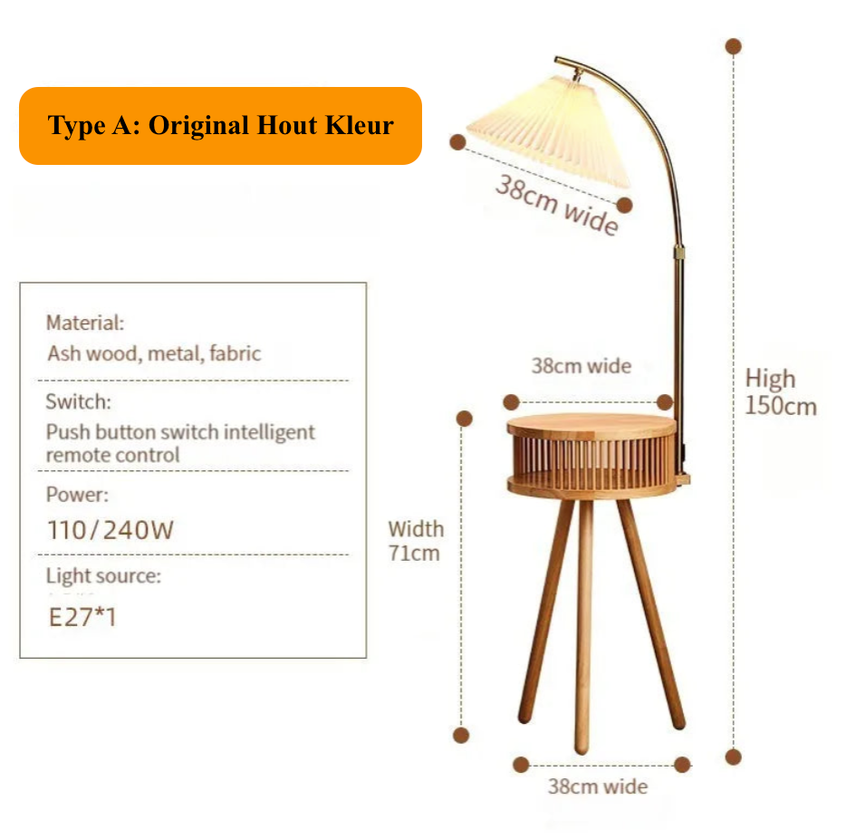 Scandinavian Wooden Tripod Floor Lamp