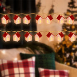 NordiHaus Wooden Christmas House LED String Light