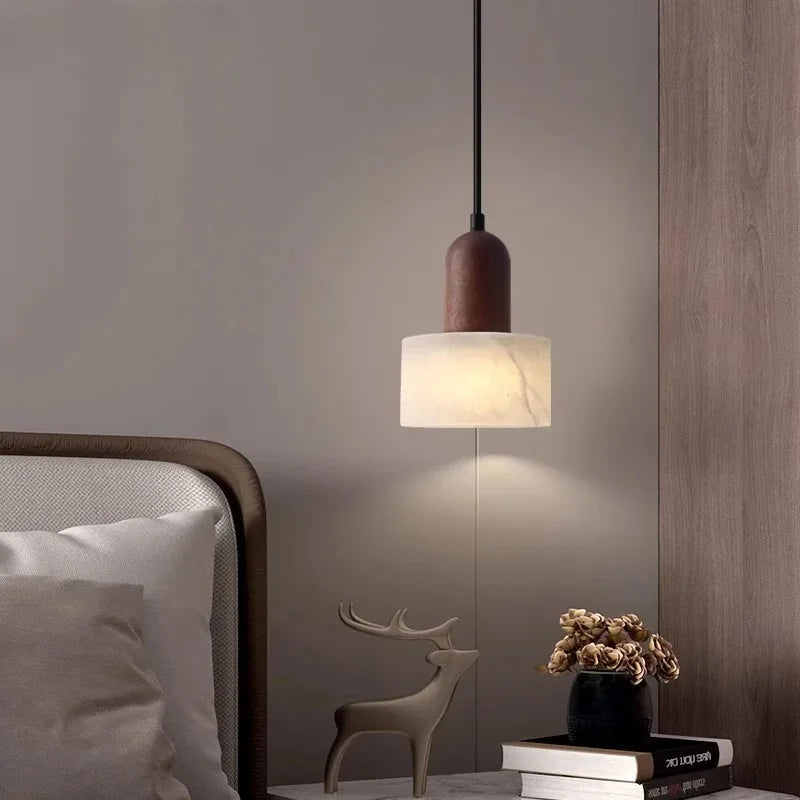 Lumina Wabi-Sabi Luxe Marmeren LED Hanglamp – Elegante Jade-Witte Sfeerverlichting - hanglampen