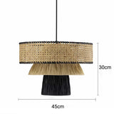 ZENLUMI Japanese Wicker Pendant Lamp