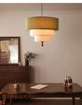 Boho Green Fabric Hanging Lamp