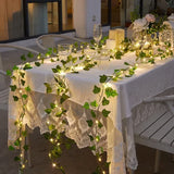 SolarLeaf Mood Lighting – Solar Lamp String with Artificial Flowers & Leaves