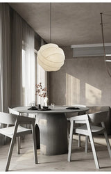 Wabi Sabi Silk Pendant Lamp – Japanese Minimalist Round Ceiling Lamp