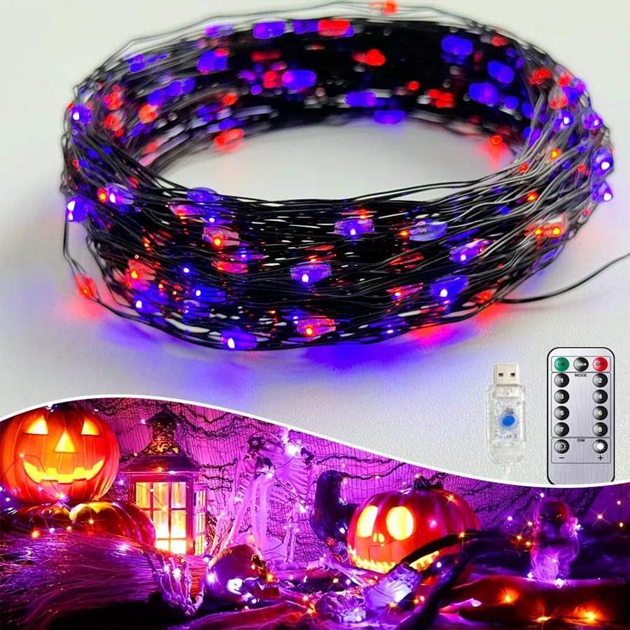 GLOWSPELL – Halloween LED Mood Lighting 100/200 LEDs with Black Wire