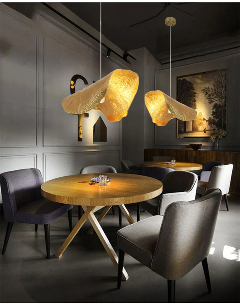 Minimalistische Koperen Hanglamp in Lotusblaad Ontwerp - hanglampen - sfeerbeeld
