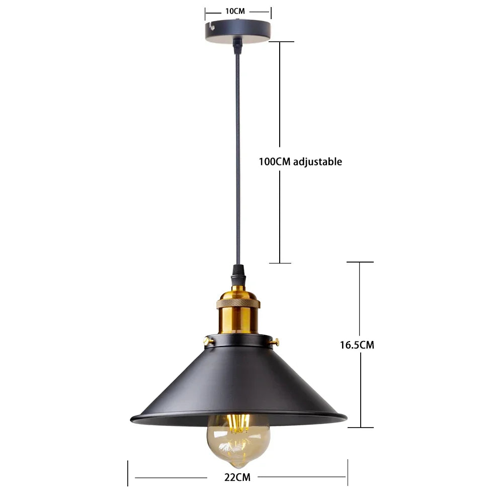IronGlow Vintage LED Pendant Lamp – Retro Industrial Lighting for Kitchen & Living Space