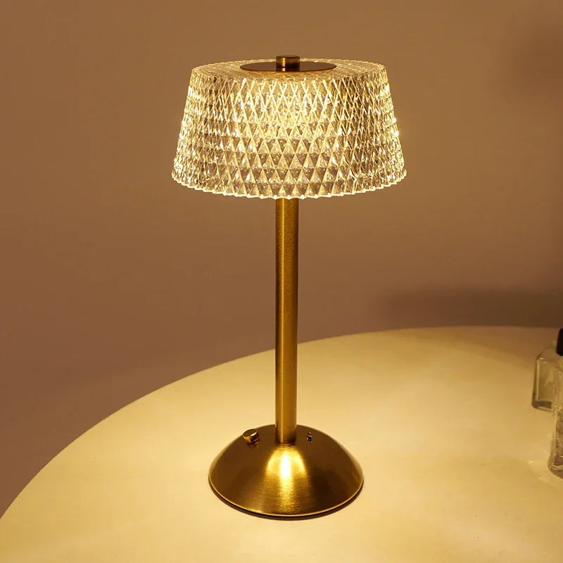 LumaGlow Touch – Oplaadbaar Glazen LED Nachtlampje - tafellampen