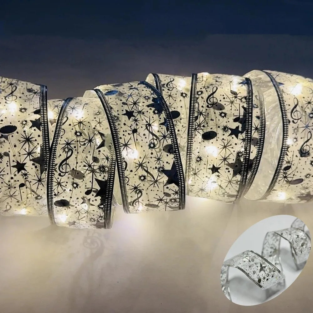 LumiRibbon Gold Christmas Ribbon Light String โ 2M/5M/10M LED