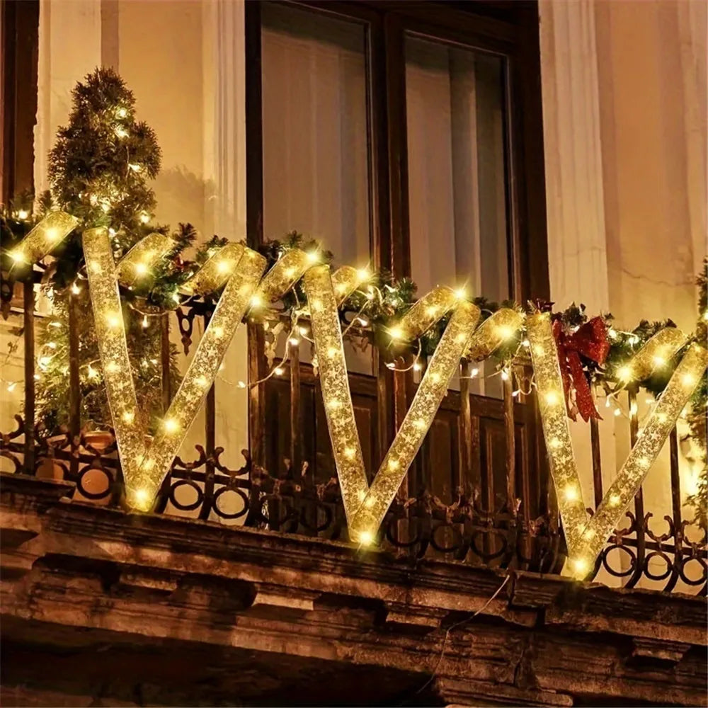 LumiRibbon Gouden Kerstlint Lichtslinger – 2M/5M/10M LED - buitenverlichting