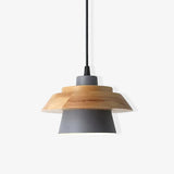 Stone Black Wooden Pendant Lamp