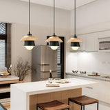 Stone Black Wooden Pendant Lamp